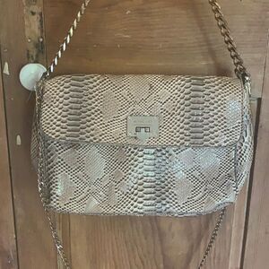 Michael Kors Snakeskin gold chain shoulder bag